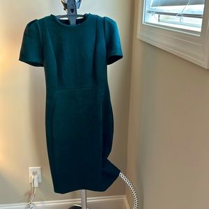 Calvin Klein Faux Suede Sheath Dress Forest Green